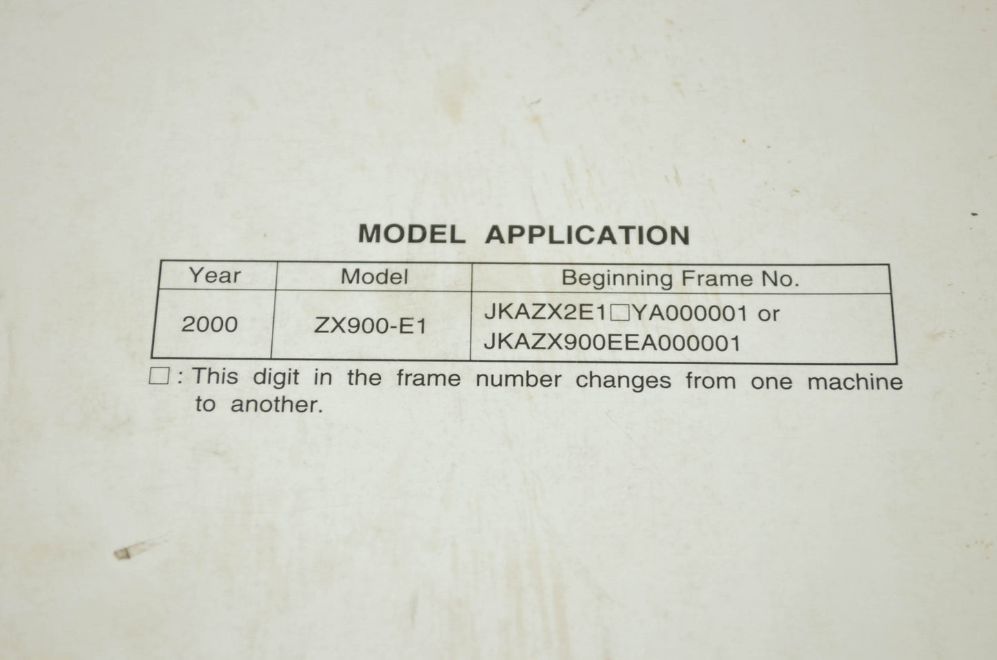 OEM Kawasaki 99924-1255-01 Service Manual ZX900E