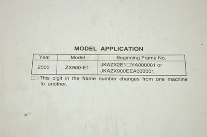 OEM Kawasaki 99924-1255-01 Service Manual ZX900E