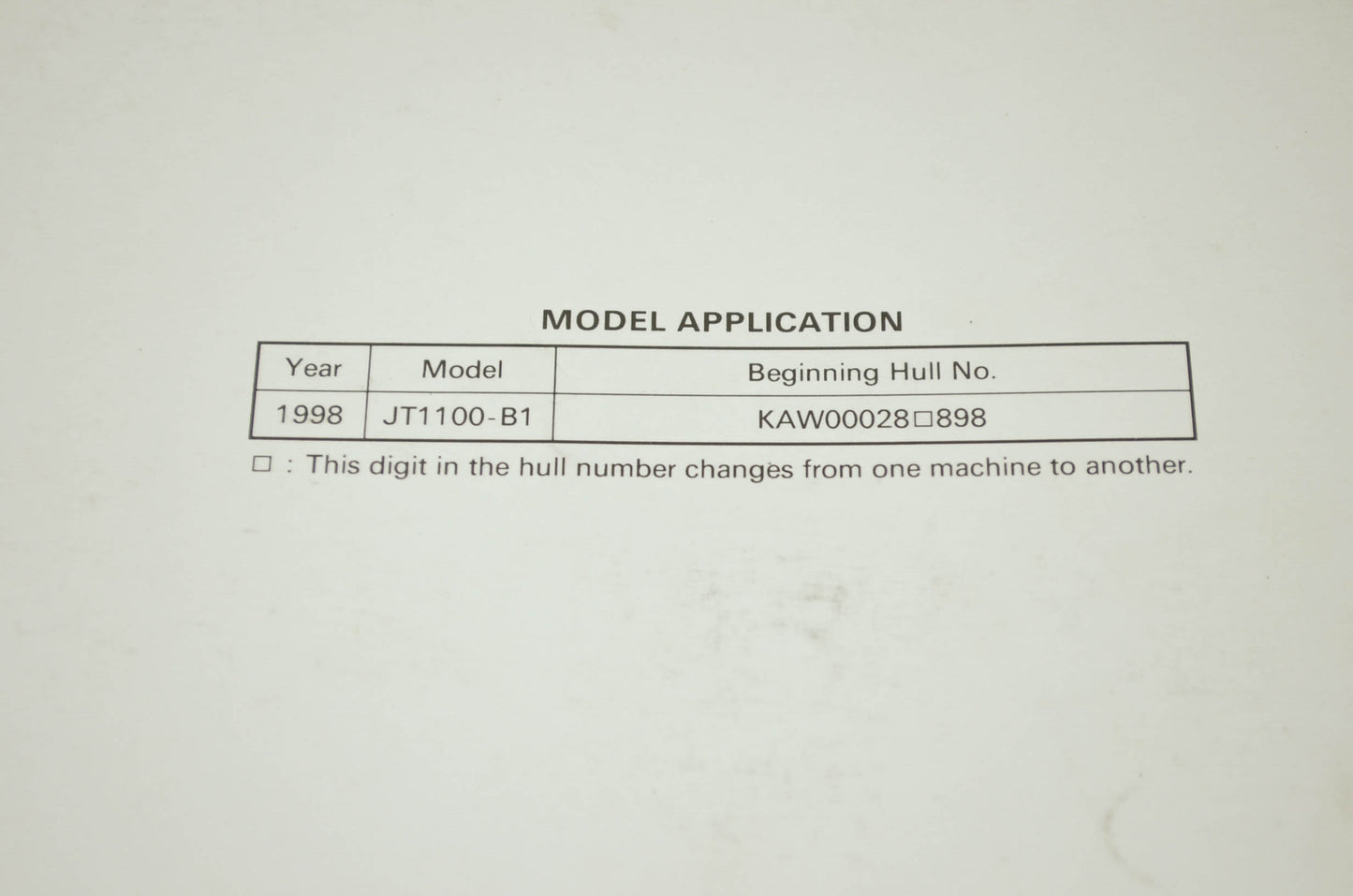OEM Kawasaki 99924-1221-51 Service Manual JT1100B