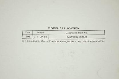 OEM Kawasaki 99924-1221-51 Service Manual JT1100B