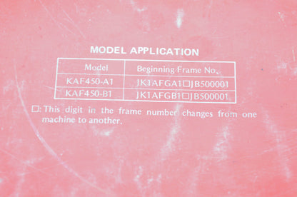 OEM Kawasaki 99924-1107-01 Service Manual KAF450