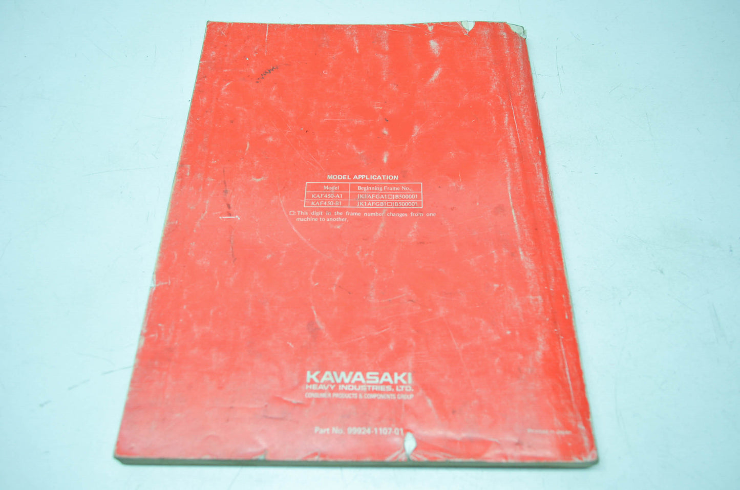 OEM Kawasaki 99924-1107-01 Service Manual KAF450