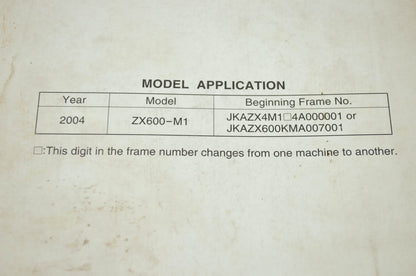 OEM Kawasaki 99924-1333-01 Service Manual ZX600-M
