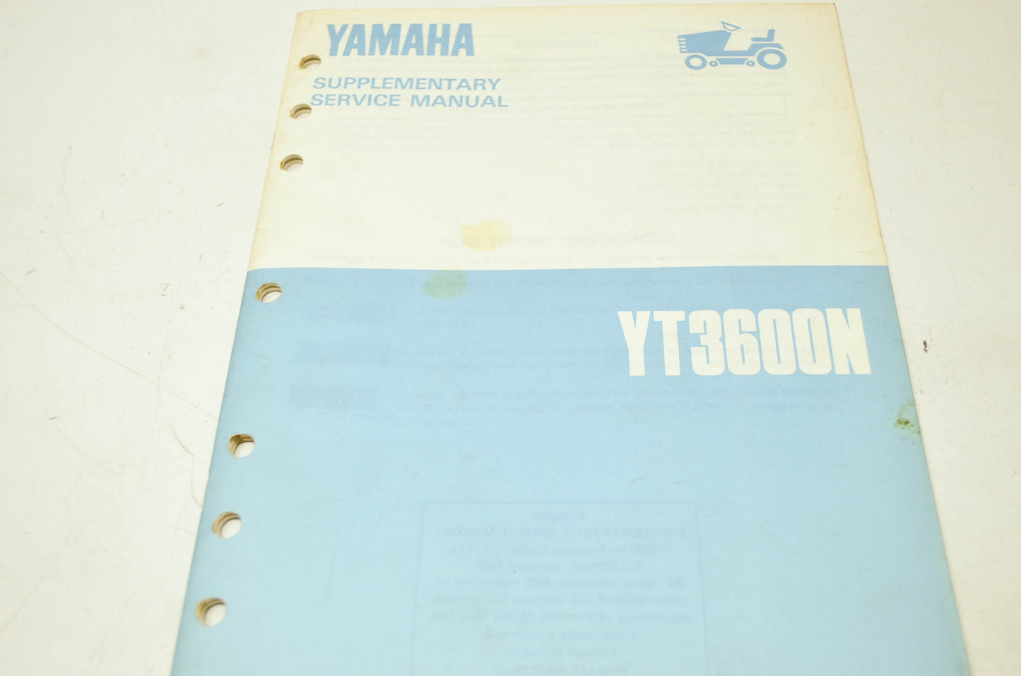 Yamaha YT3600N Supplementary Service Manual