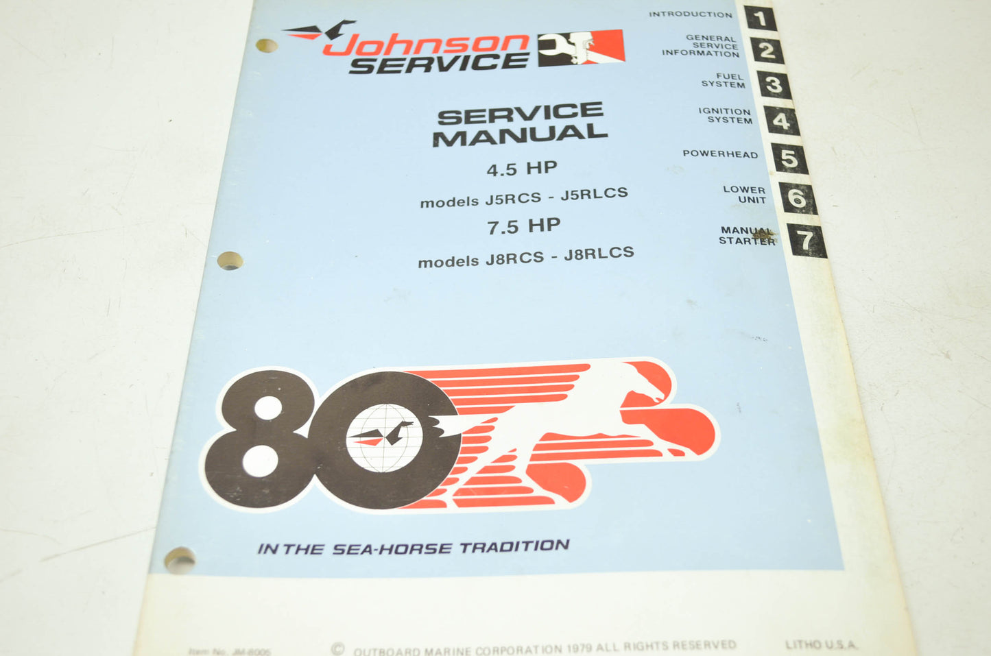 Johnson 4.5HP 7.5HP Select Models Service Manual