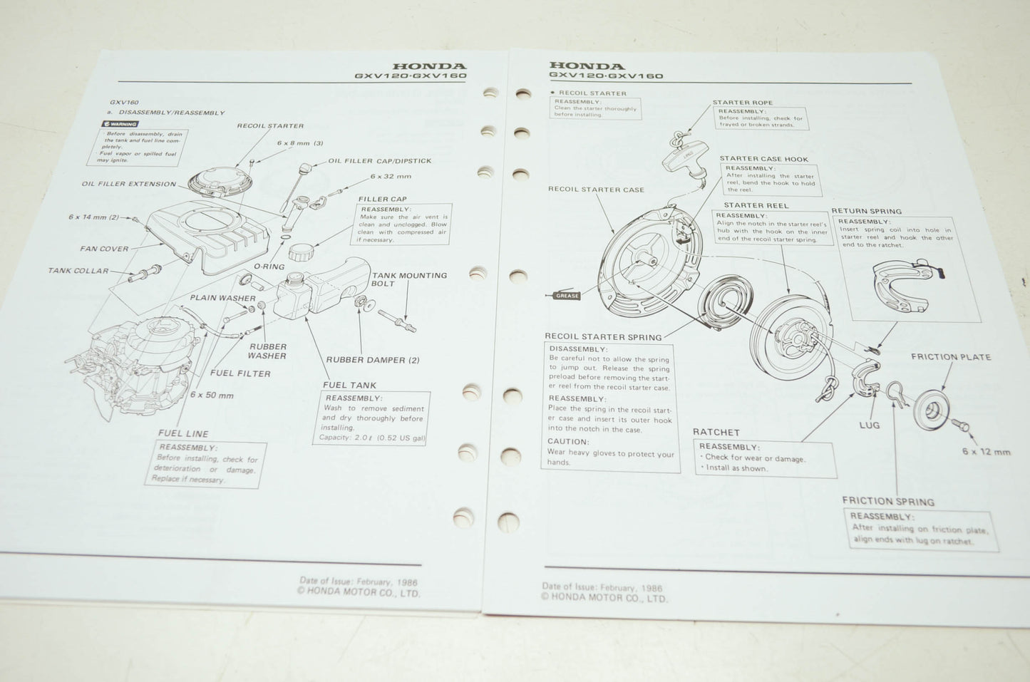 Honda Engines GXV120 GXV160 Shop Manual