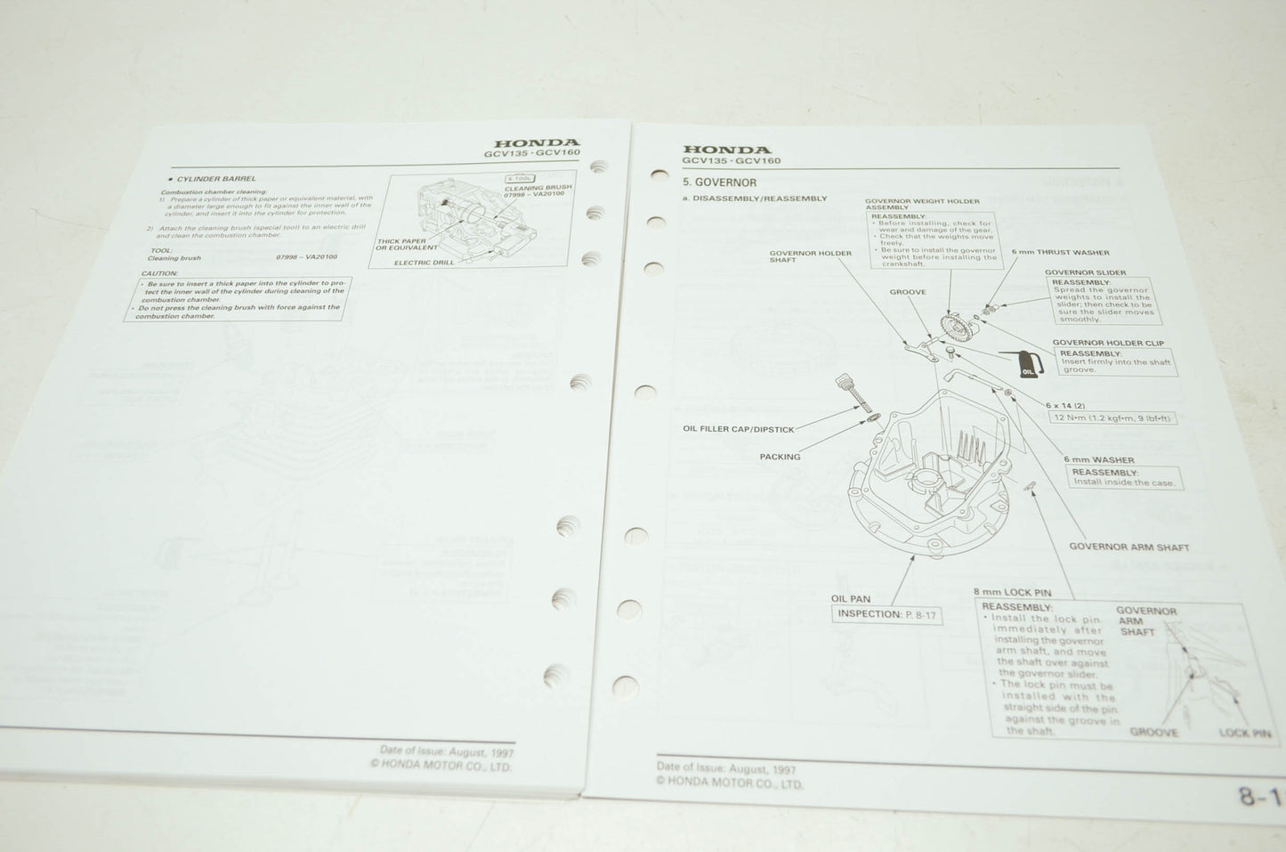 Honda Power Equipment GCV135 GCV160 Shop Manual