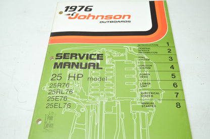 Johnson 1976 Outboards 25HP Models Service Manual