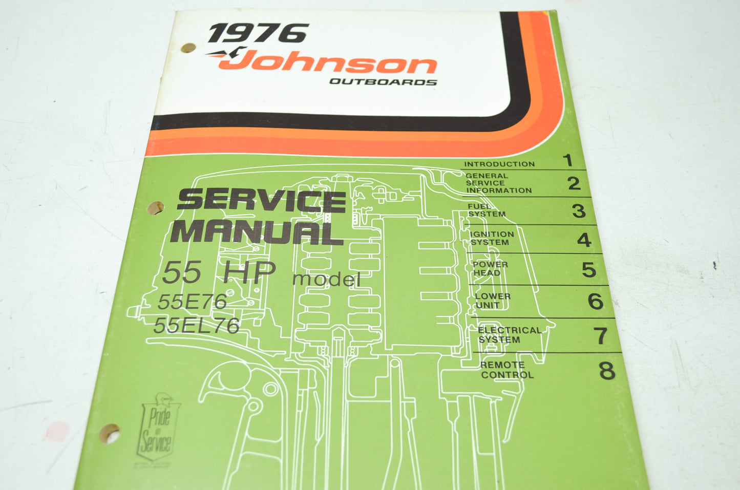 Johnson 1976 Outboards 55HP 55E76 55EL76 Service Manual