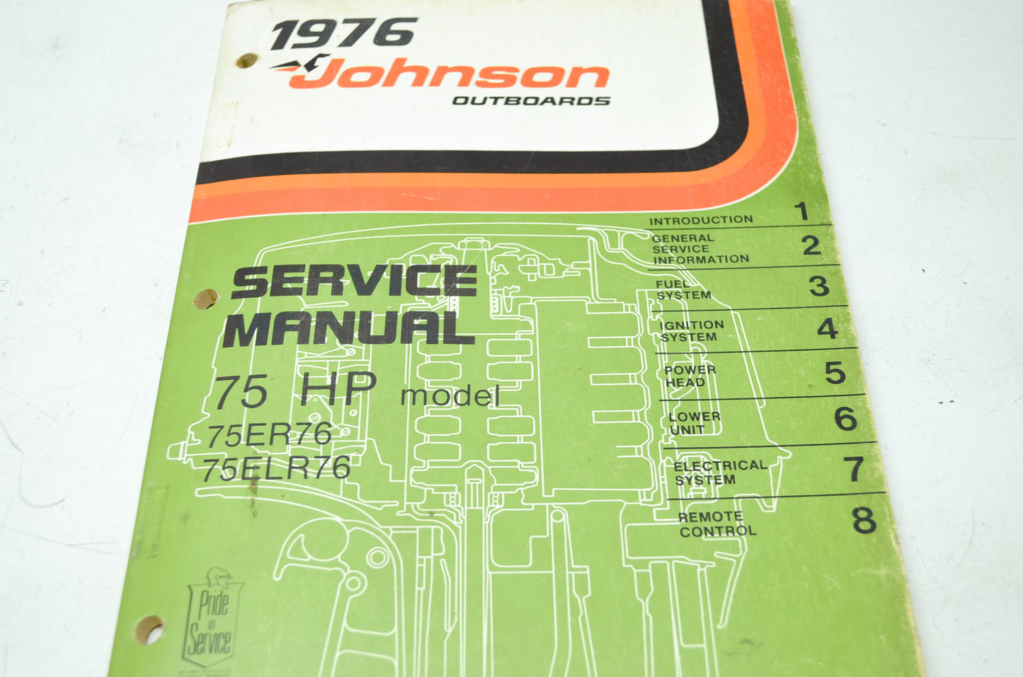 Johnson 1976 Outboards 75HP 75ER76 75ELR76 Service Manual