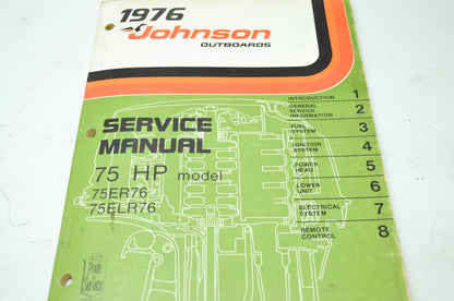 Johnson 1976 Outboards 75HP 75ER76 75ELR76 Service Manual