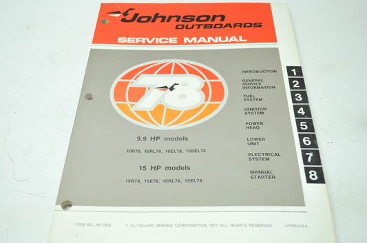 Johnson Outboards '78 9.9HP 15HP Models Service Manual