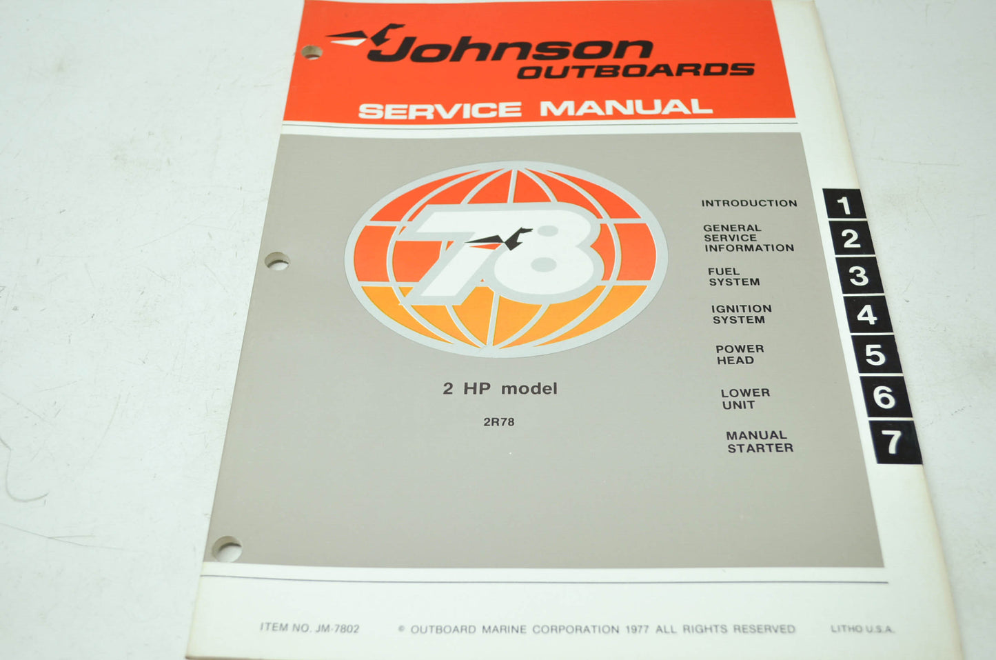 Johnson Outboards '78 2HP Model 2R78 Service Manual