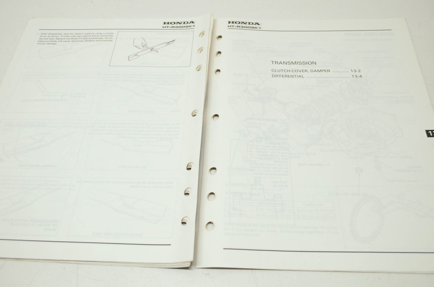 Honda HT-R3009 Shop Manual Supplement