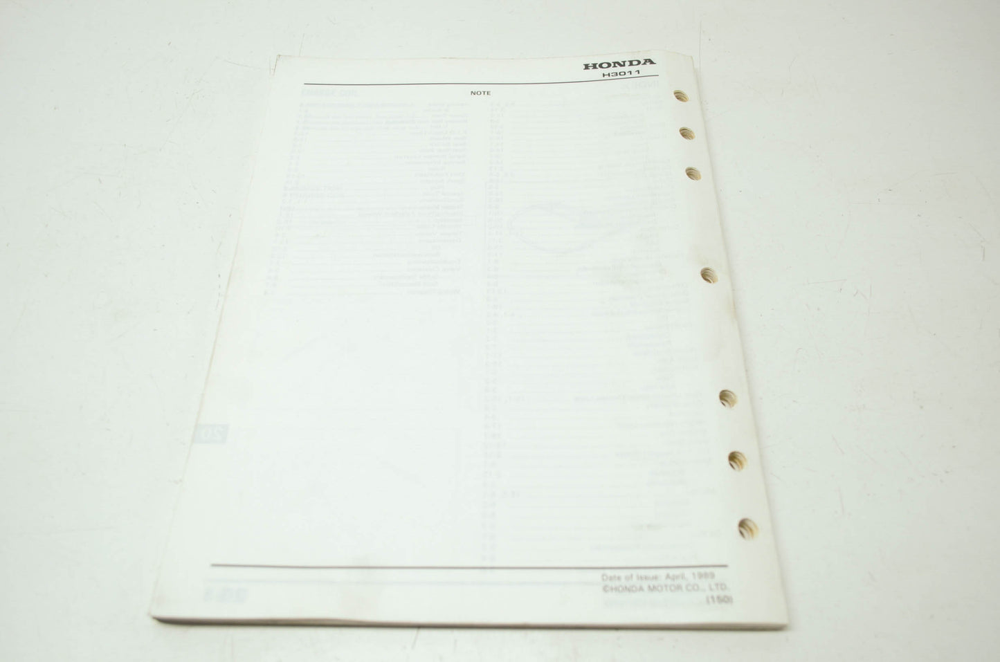 Honda Riding Mower H3011 Shop Manual