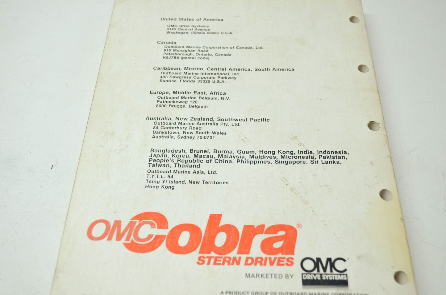 OMC Cobra Stern Drives 4 6 8 Cylinder Service Manual