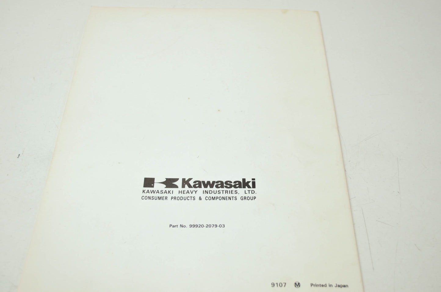 OEM Kawasaki 99920-2079-03 Portable Generator Owner's Manual