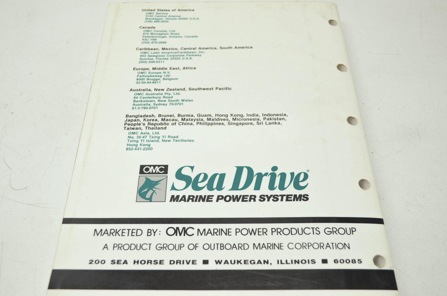 OMC Sea Drive 2-4 Liter DG Models Service Manual