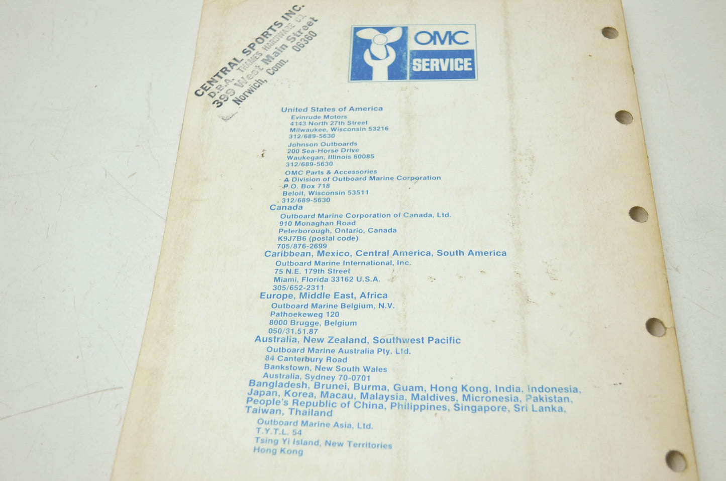 OMC 1984 2 thru V-6 Models Service Manual
