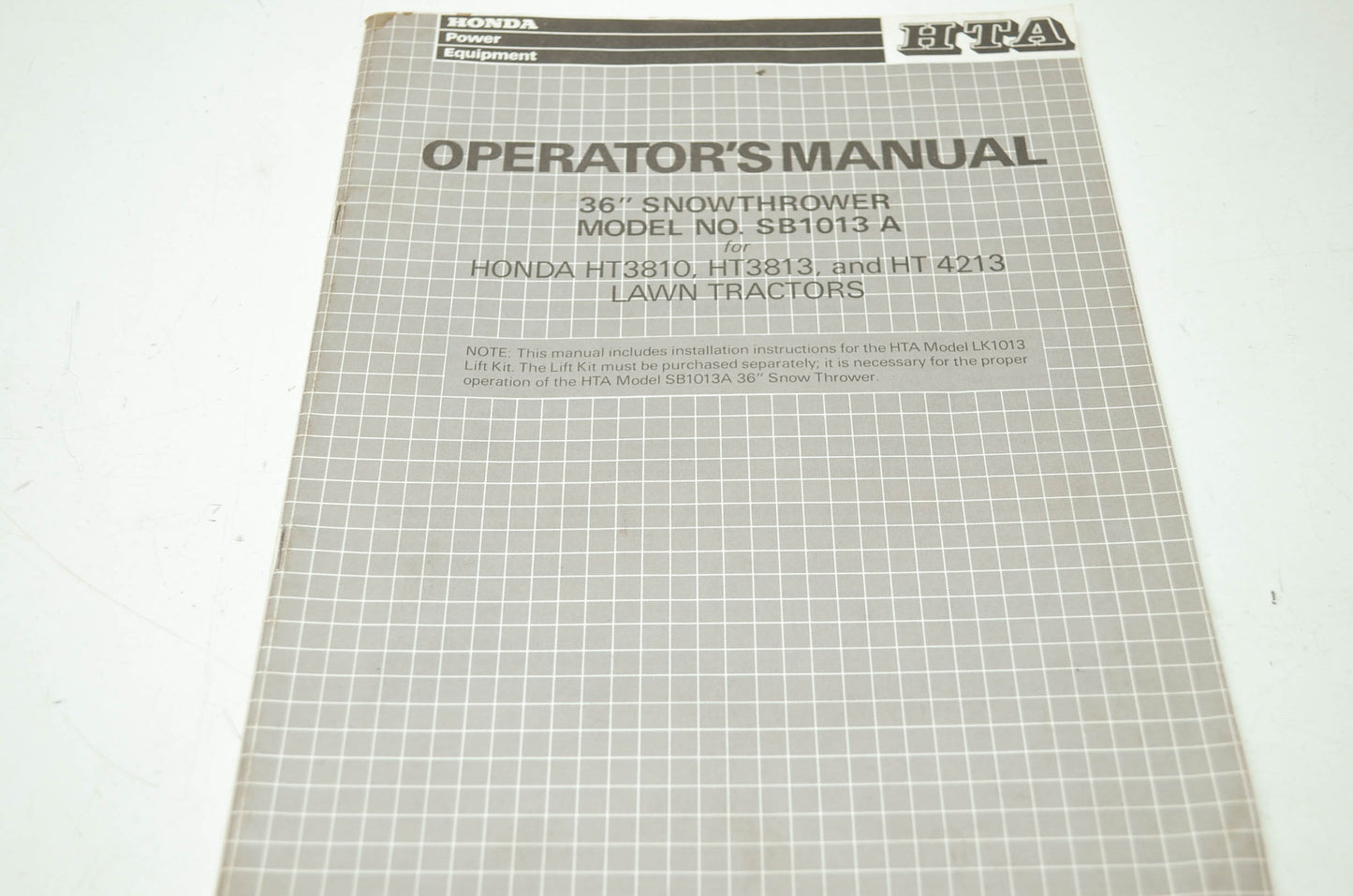 Honda 36' Snowthrower Operator's Manual