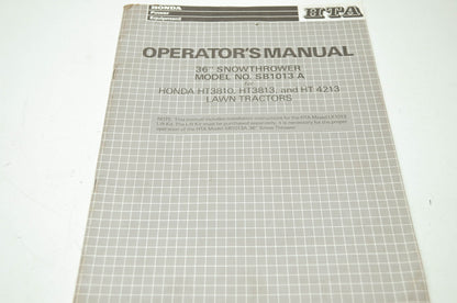 Honda 36' Snowthrower Operator's Manual