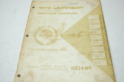 Johnson 1972 50th Anniversary Series 50HP Models Service Manual