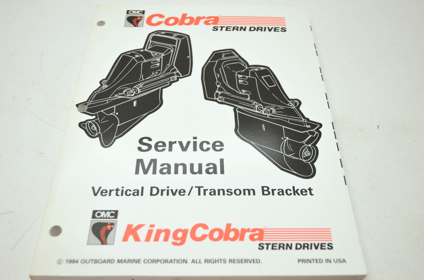 OMC Cobra 'HU' Vertical Drive/Transom Bracket Service Manual