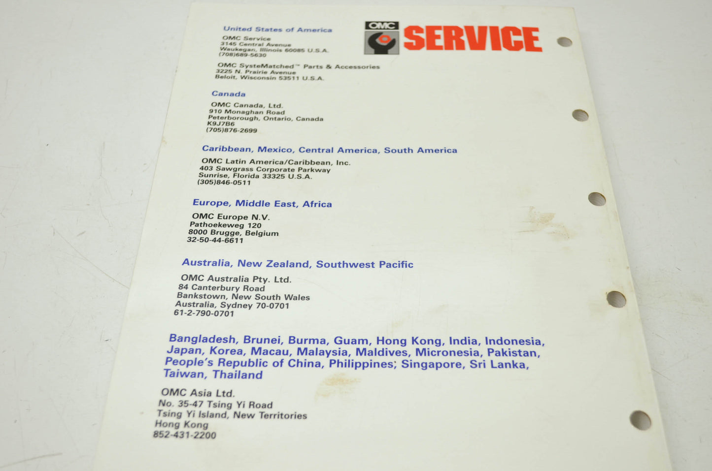 OMC 1991 Johnson 'EI' 9.9HP-30HP Service Manual