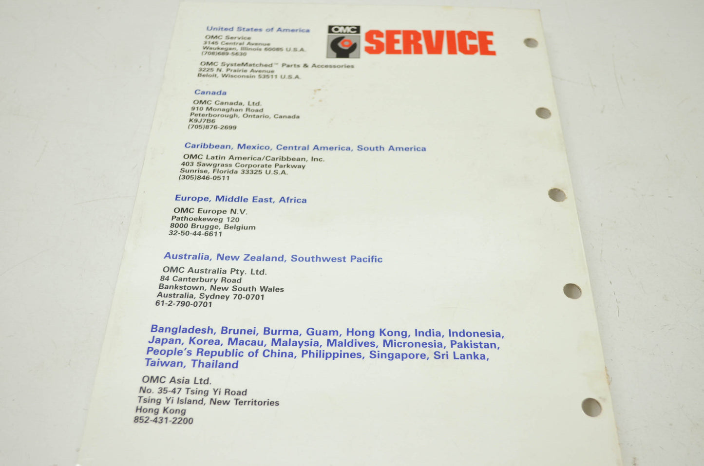 OMC 1991 Johnson 'EI' 40HP-55HP Service Manual
