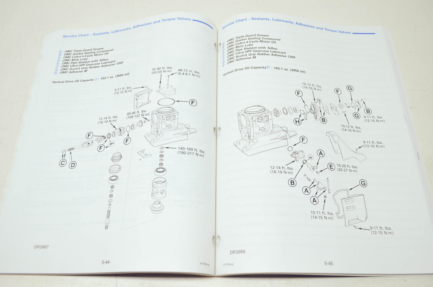 OMC Cobra 'MD' Vertical Drive/Transom Bracket Service Manual