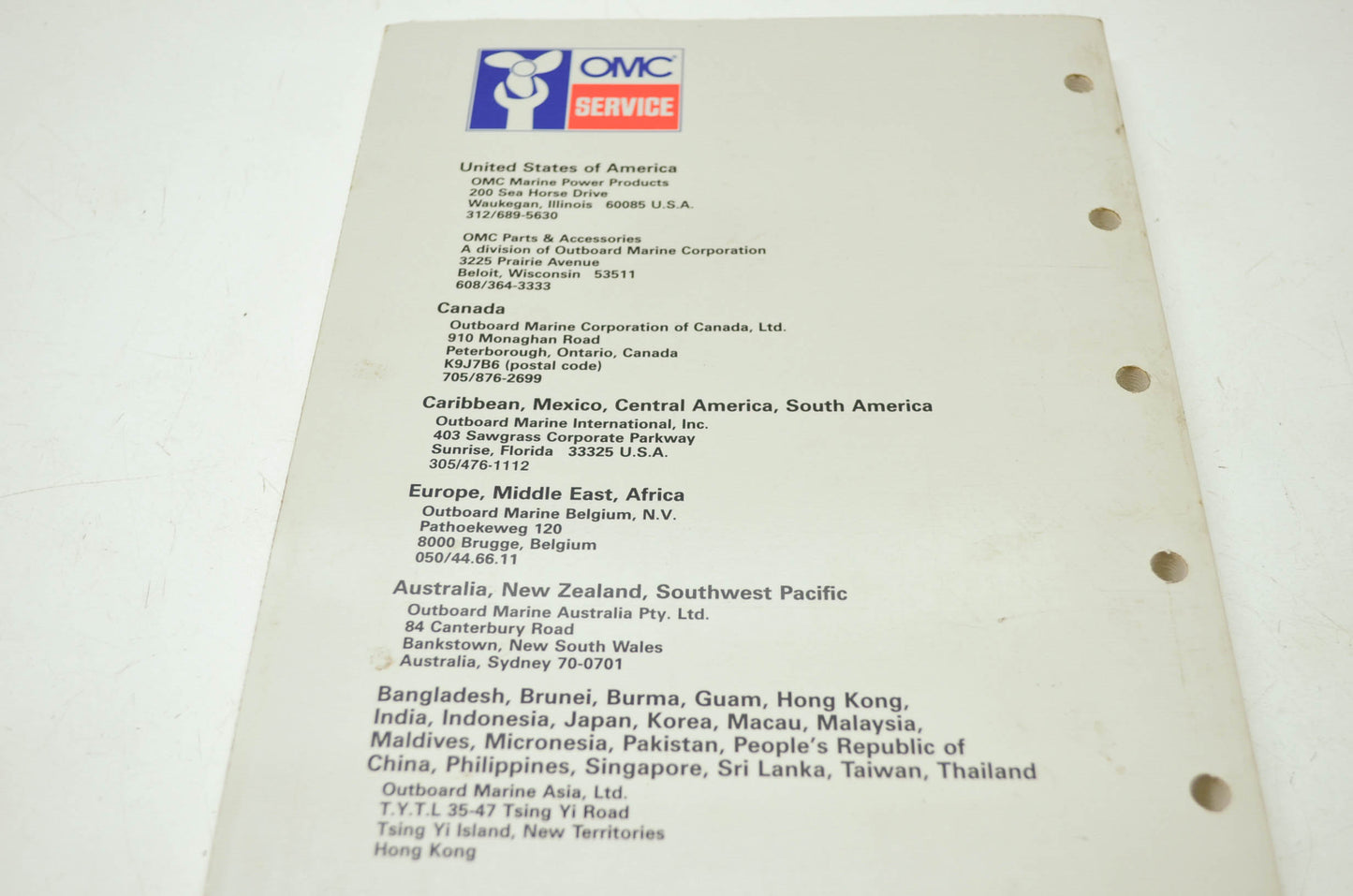 OMC Johnson 'CE' 40HP-55HP Service Manual