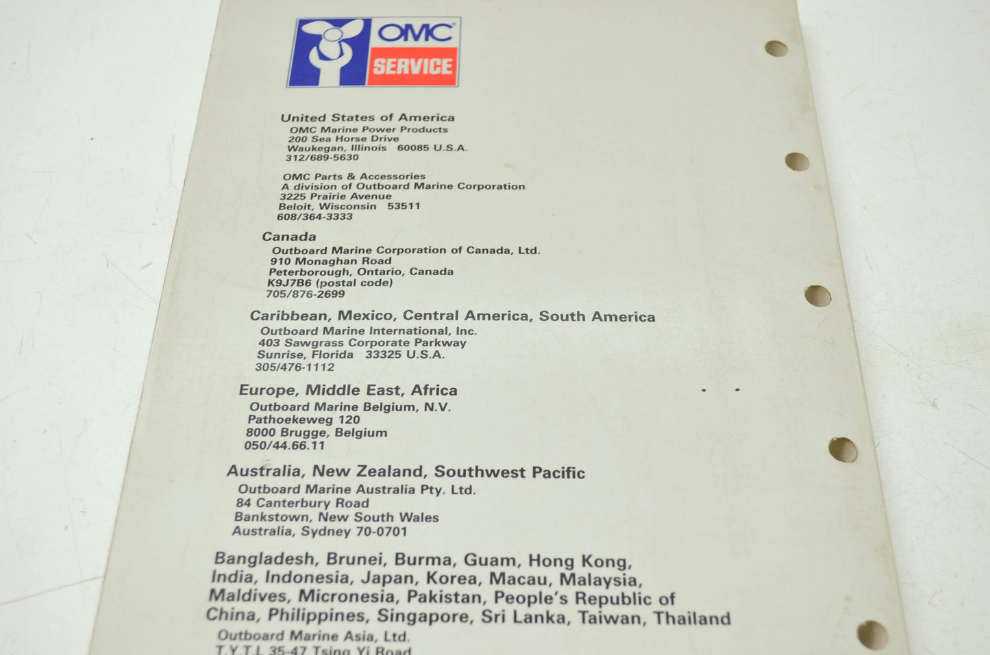 OMC Johnson 'CE' 9.9HP-30HP Service Manual
