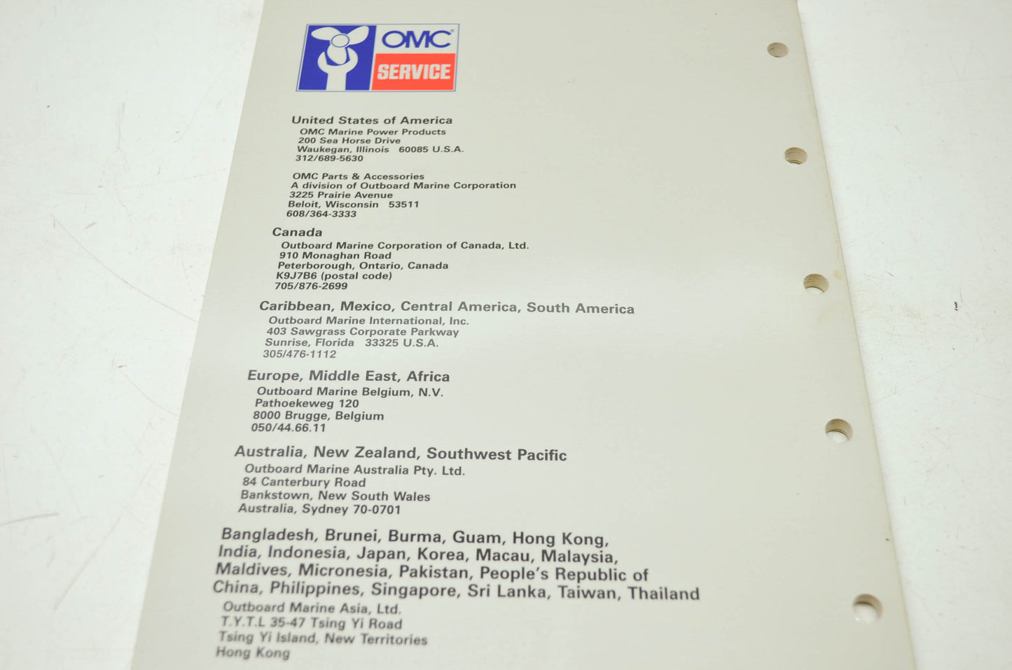 OMC Johnson 'CE' Electric Outboard Service Manual