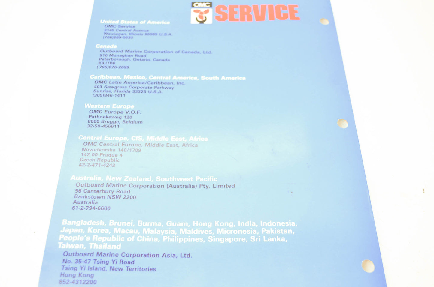 OMC Johnson 'ER' 9.9HP-30HP Service Manual