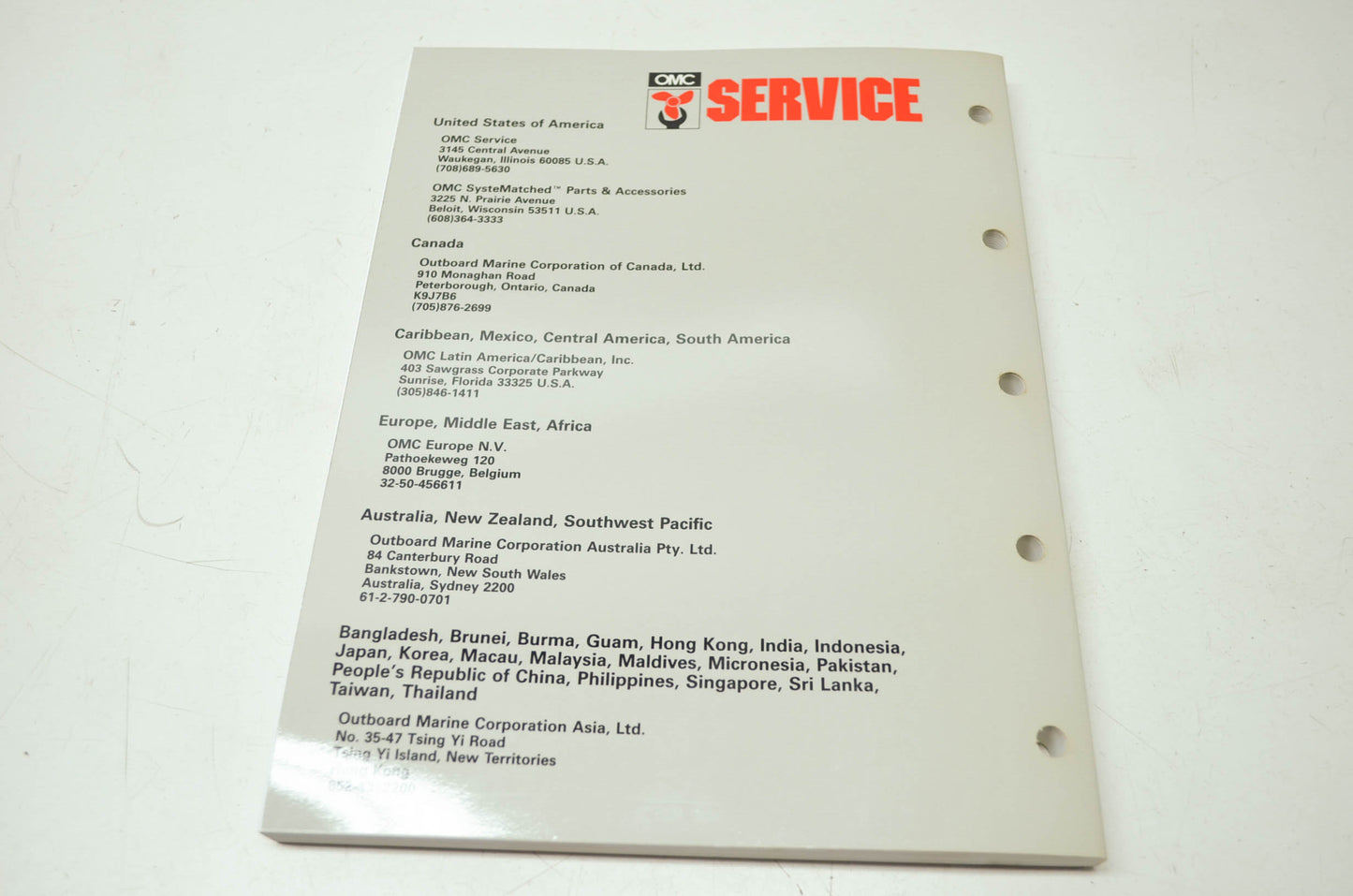 OMC Cobra 'JV' Engine Service Manual