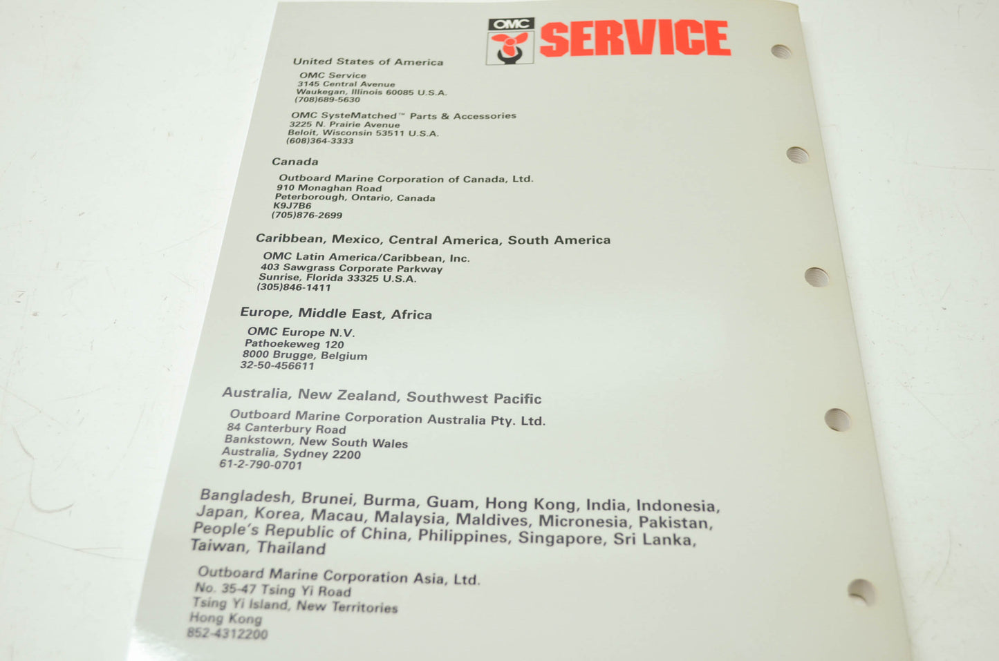 OMC 'JV' King Cobra Engine Service Manual