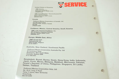 OMC 'JV' King Cobra Engine Service Manual