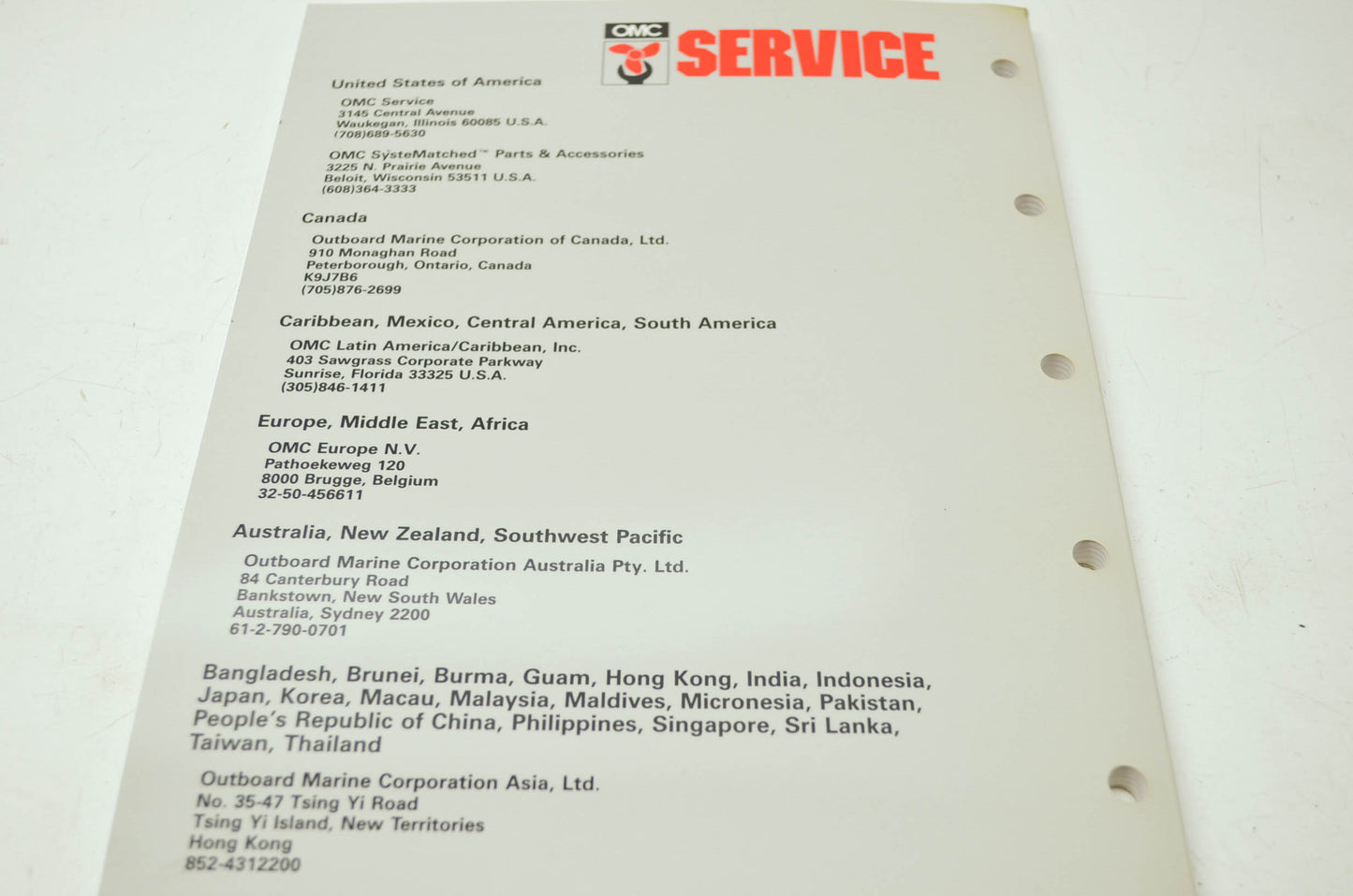 OMC Cobra 'JV' Fuel Systems Service Manual