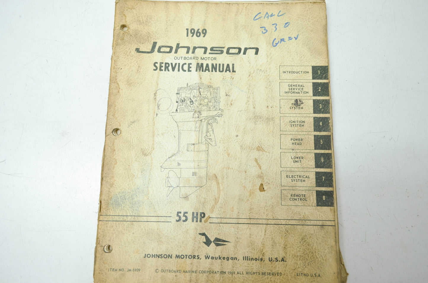 Johnson 1969 Outboard Motor 55HP Service Manual