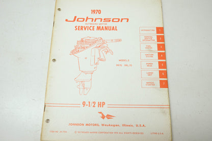 Johnson 1970 Outboard Motor 9-1/2 HP Service Manual