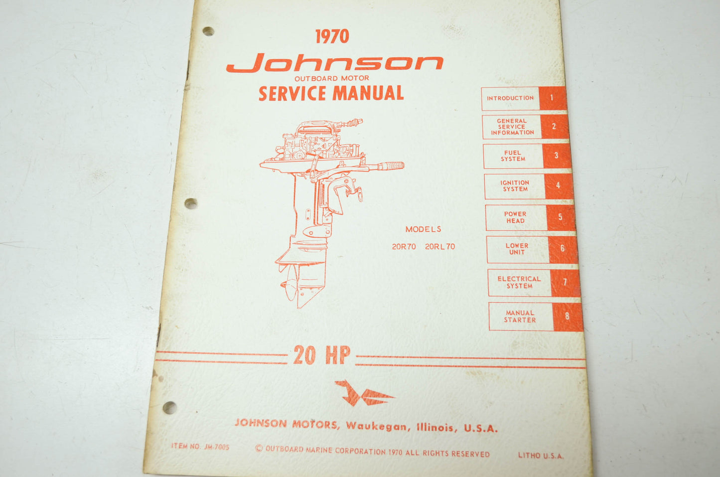 Johnson 1970 Outboard Motor 20HP Service Manual