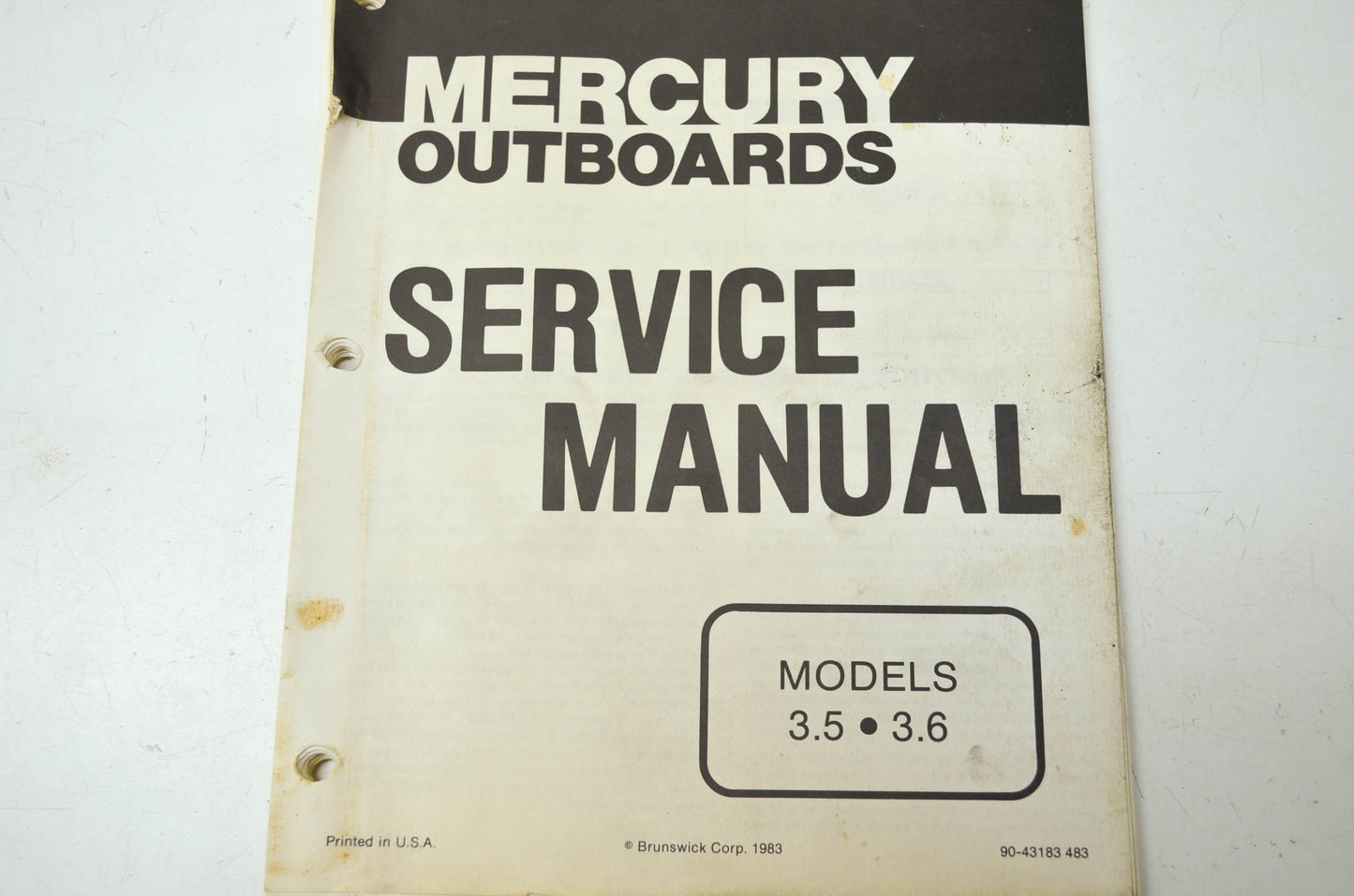 OEM Mercury 90-43183 Outboards Service Manual