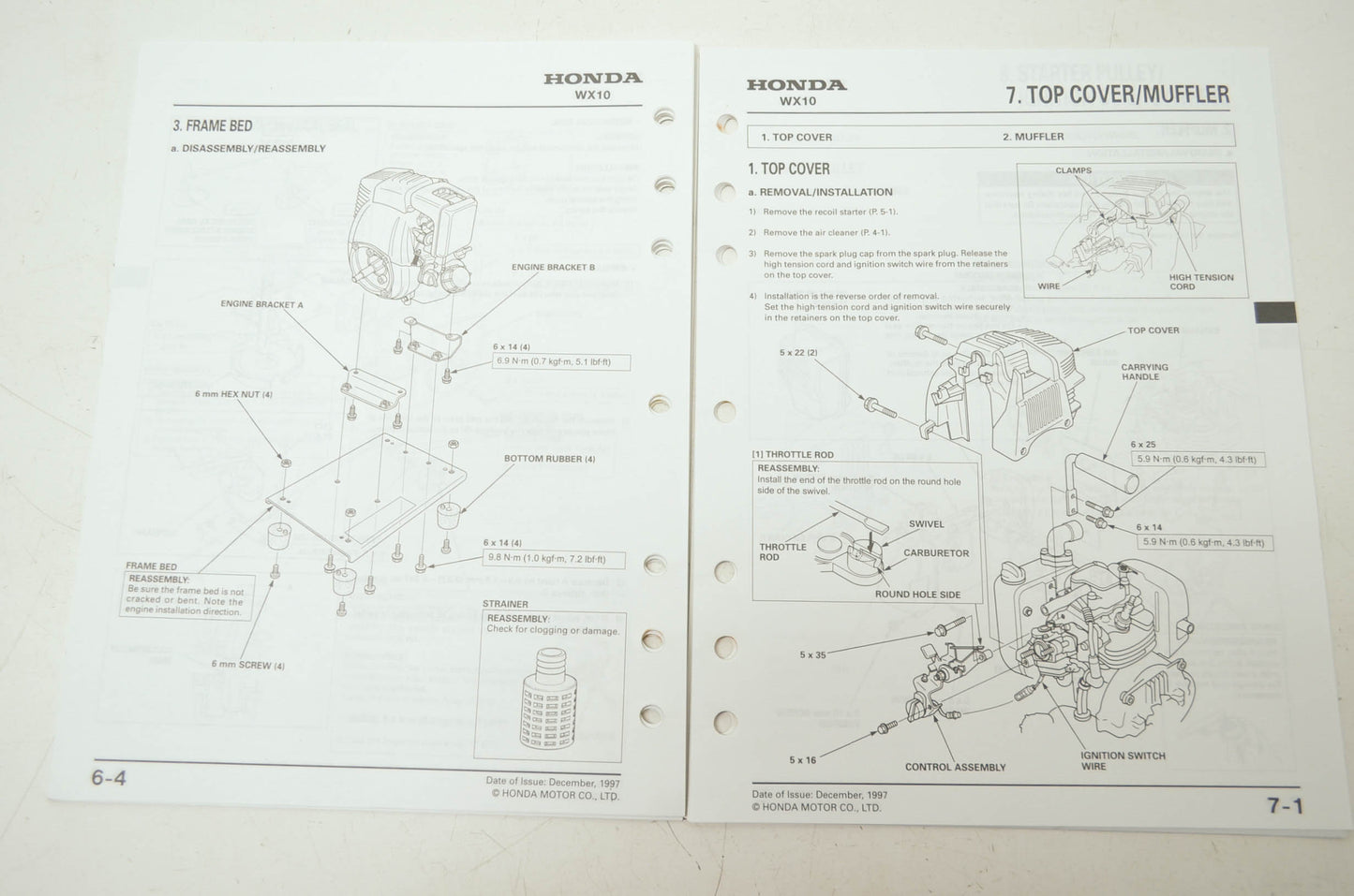 Honda Water Pump WX10 Shop Manual