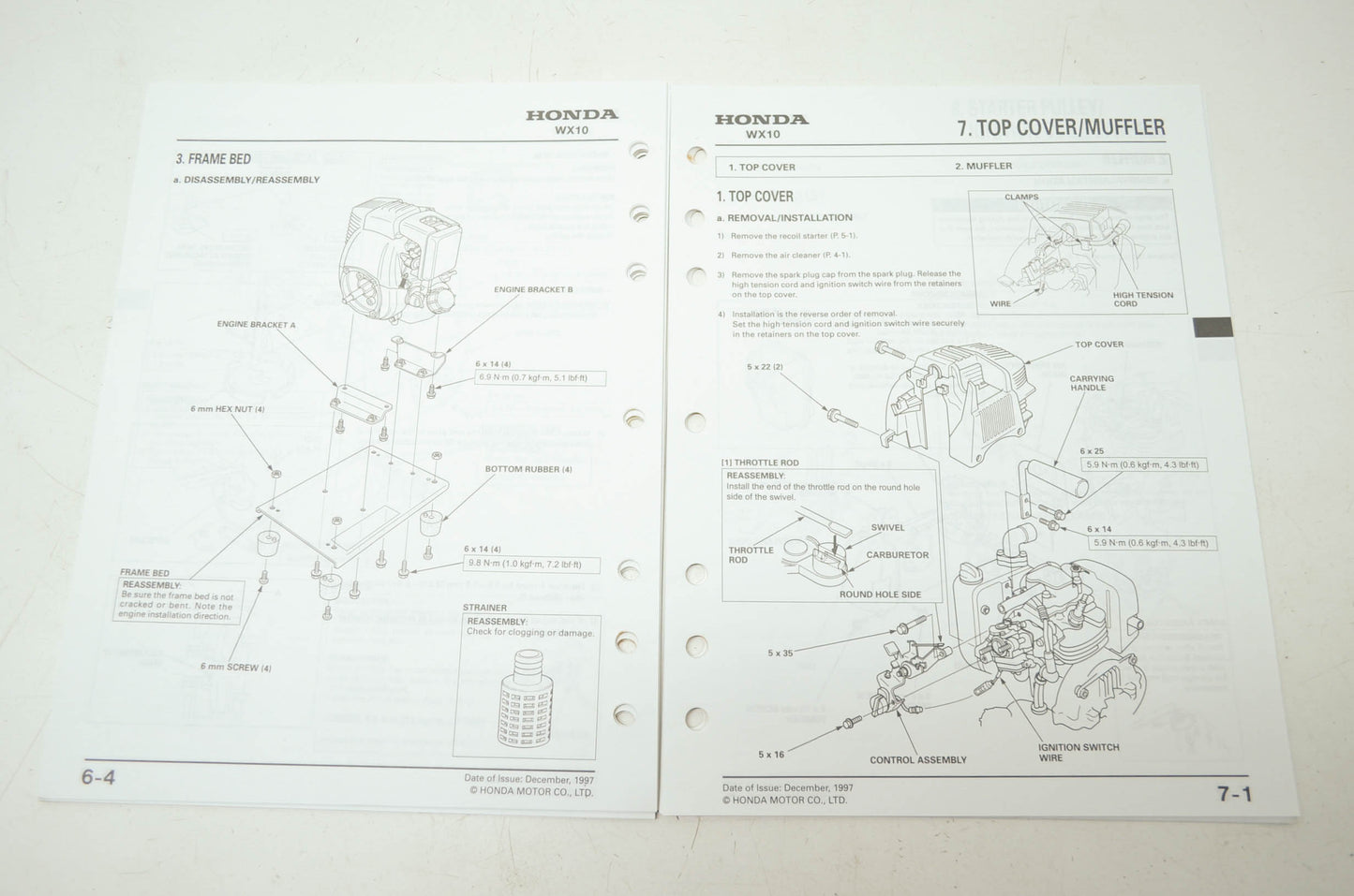 Honda Water Pump WX10 Shop Manual