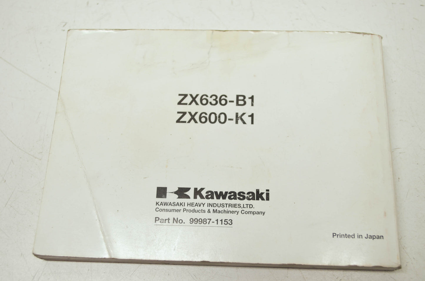 OEM Kawasaki 99987-1153 Owner's Manual ZX600-K1