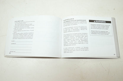 Honda 1997 VT1100C Shadow 1100 Owner's Manual