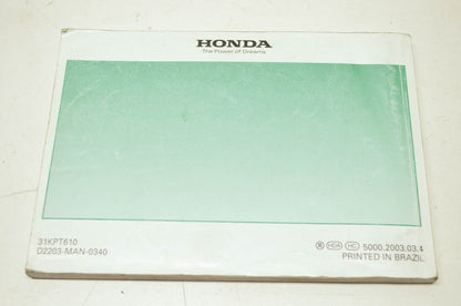 Honda 2004 CRF150F Owner's Manual