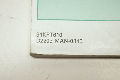 Honda 2004 CRF150F Owner's Manual