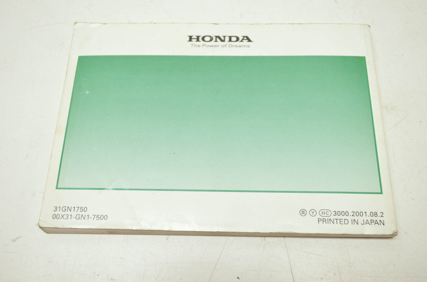 OEM Honda 31GN1750 Owner's Manual XR80R 02 E