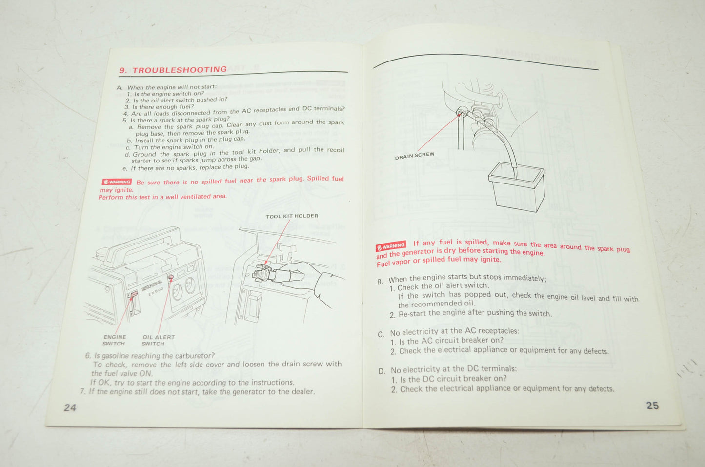 Honda EX800 Owner's Manual
